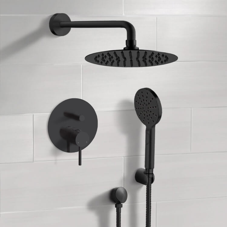 Shower Faucet, Remer SFH83, Matte Black Shower System With Rain Shower Head and Hand Shower